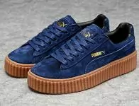 femmes chaussures puma by rihanna creeper leather blue brown